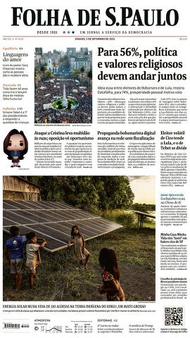 Capa da Edição Nacional da Folha