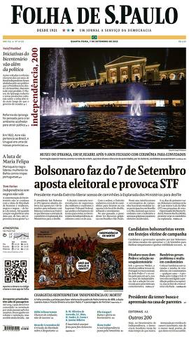 Capa da Edição Nacional da Folha