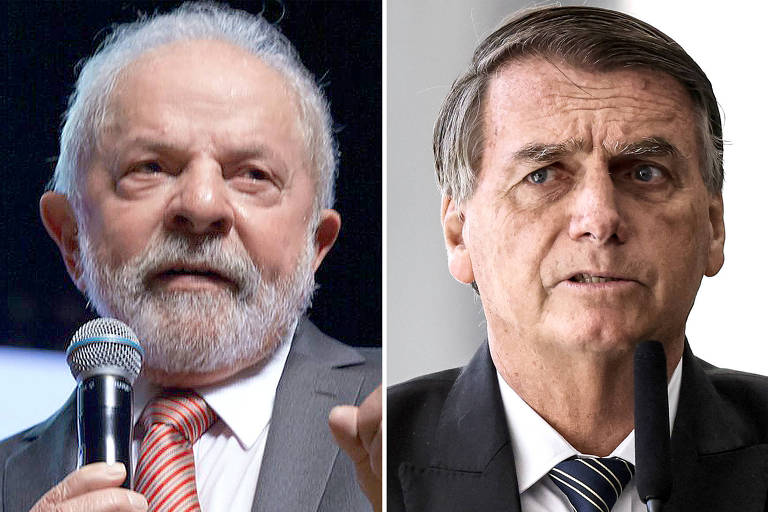 Montagem com o rosto dos dois candidatos