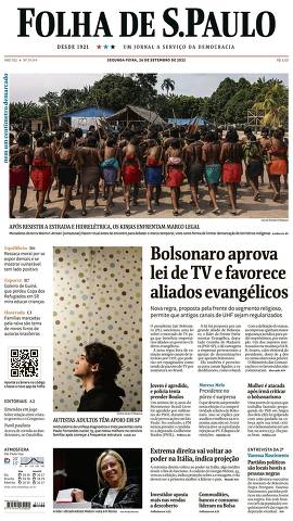 Capa da Edição Nacional da Folha