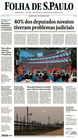 Capa da Edição Nacional da Folha