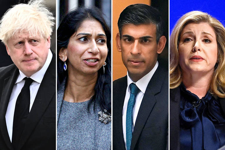 Boris Johnson, Suella Braverman, Rishi Sunak e Penny Mordaunt.