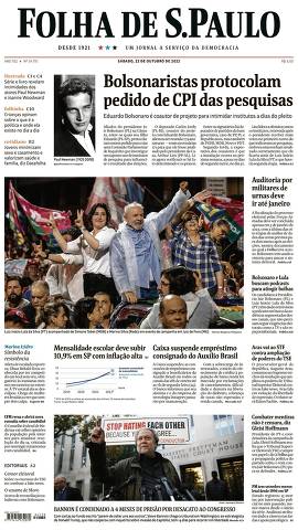 Capa da Edição Nacional da Folha