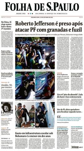 Capa da Edição Nacional da Folha