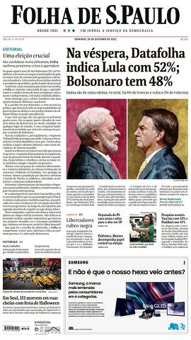 Capa da Edição Nacional da Folha