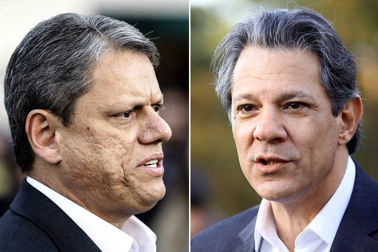 Tarcísio de Freitas (Republicanos) e Fernando Haddad (PT)