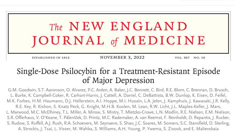 ac-símile da primeira página do artigo da Compass no periódico NEJM