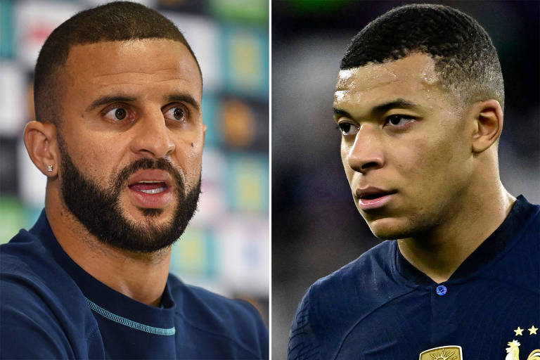 Jogo entre Inglaterra e França tenta provar que lateral-direito pode parar Mbappé