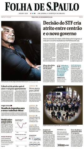 Capa da Edição Nacional da Folha