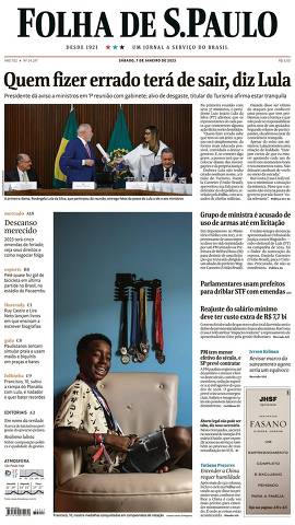 Capa da Edição Nacional da Folha