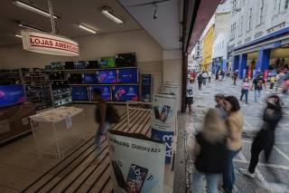 Fachada de filial da Lojas Americanas na rua Direita, no centro de São Paulo