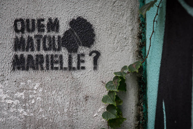 Na imagem, um grafiti com os dizeres "Quem matou Marielle?"