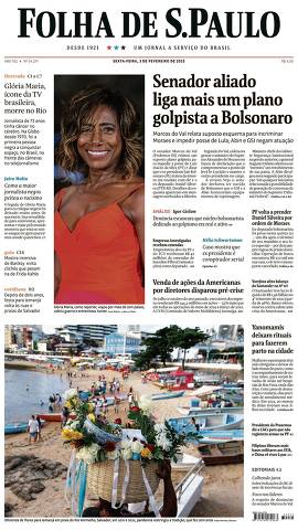 Capa da Edição Nacional da Folha