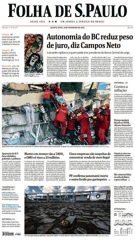 Capa da Edição Nacional da Folha