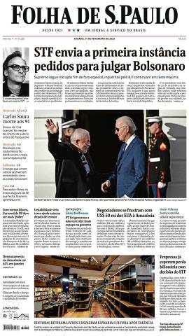 Capa da Edição Nacional da Folha