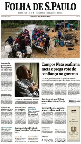 Capa da Edição Nacional da Folha