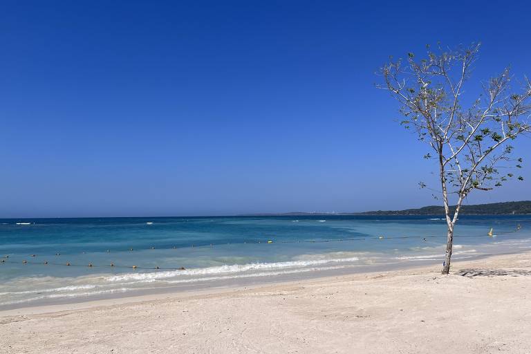 Praia em Baru, nos arredores de Cartagena