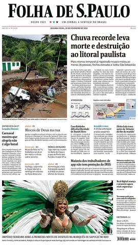 Capa da Edição Nacional da Folha