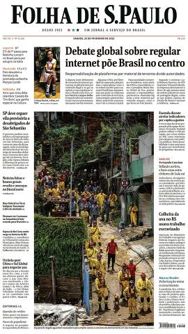 Capa da Edição Nacional da Folha