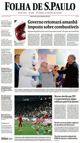 Capa da Edição Nacional da Folha