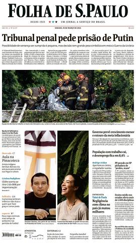 Capa da Edição Nacional da Folha