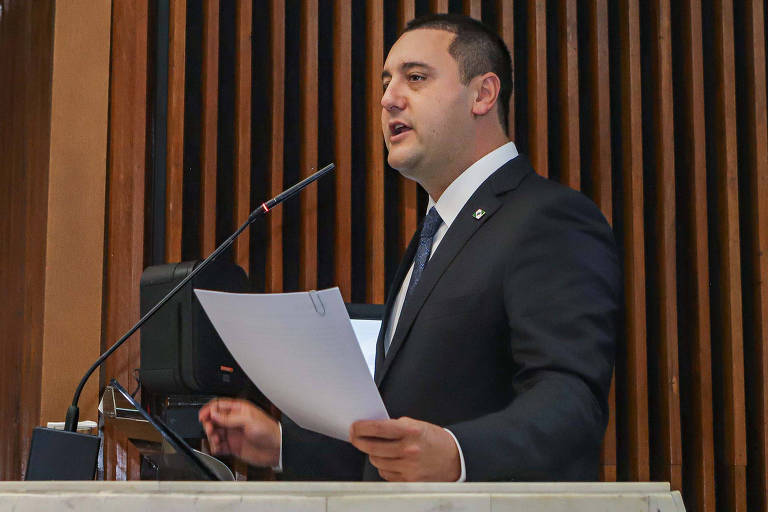 O governador Ratinho Jr. em abertura oficial dos trabalhos da Assembleia Legislativa do Paraná, em Curitiba