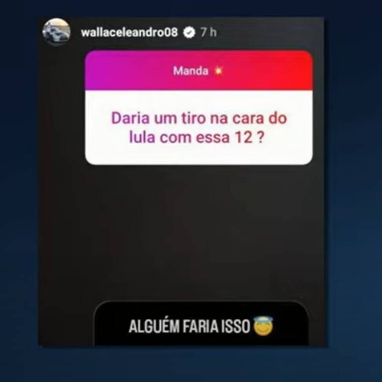 Post de Wallace em sua rede social