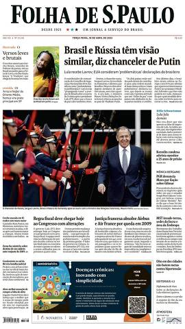 Capa da Edição Nacional da Folha