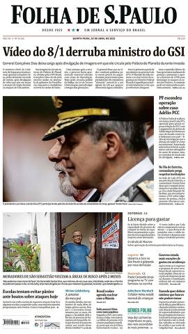 Capa da Edição Nacional da Folha