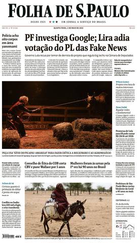 Capa da Edição Nacional da Folha