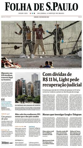 Capa da Edição Nacional da Folha