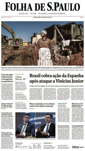 Capa da Edição Nacional da Folha