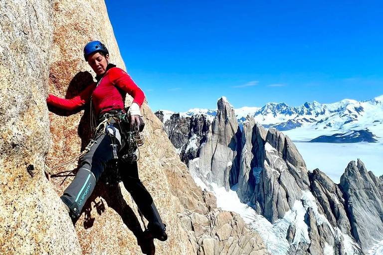 Gisely Sousa, vencedora do Mosquetão de Ouro de Escalada, no Fitz Roy, na Argentina