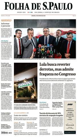 Capa da Edição Nacional da Folha