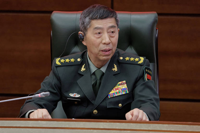 O ministro de Defesa da China, Li Shangfu, durante visita a Moscou
