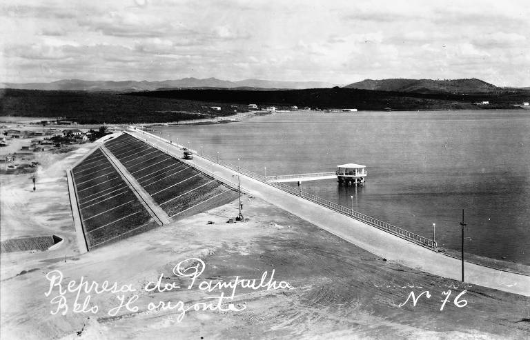 Veja imagens da construção da Pampulha, projetada por Niemeyer