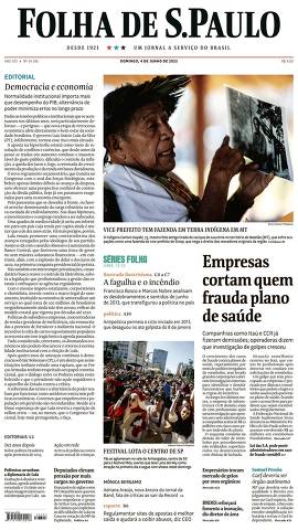 Capa da Edição Nacional da Folha