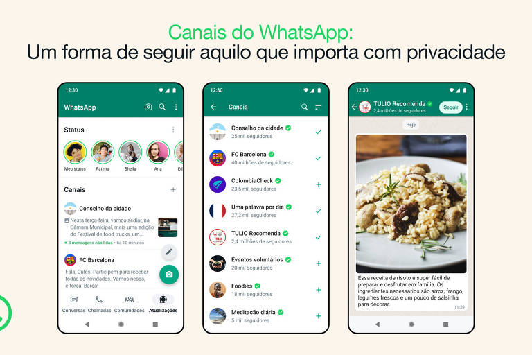 Folha tem canais no WhatsApp; participe e receba notícias