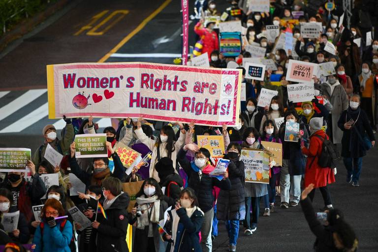Ato em Tóquio durante o Dia Internacional das Mulheres