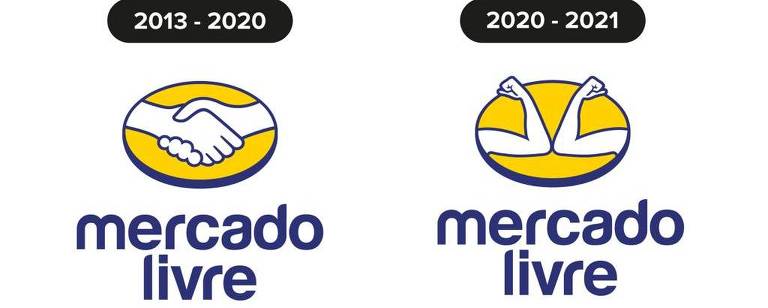 quatro logotipos da marca Mercado Livre