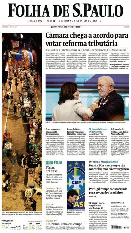 Capa da Edição Nacional da Folha