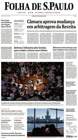 Capa da Edição Nacional da Folha