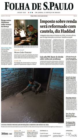 Capa da Edição Nacional da Folha