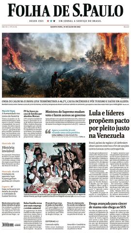 Capa da Edição Nacional da Folha