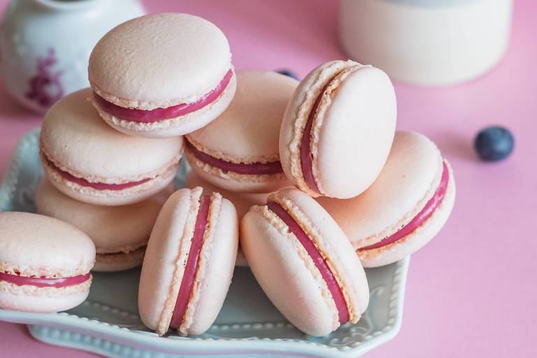 Receitas rosas: Macarons