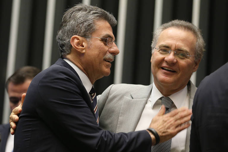 O ex-senador Romero Jucá e o senador Renan Calheiros, ambos do MDB