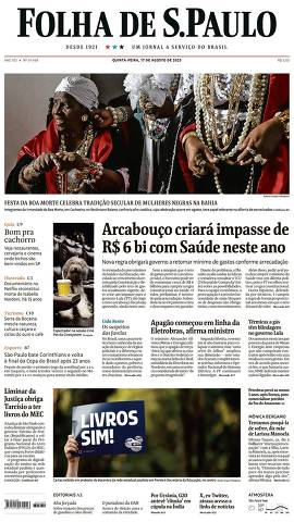 Capa da Edição Nacional da Folha