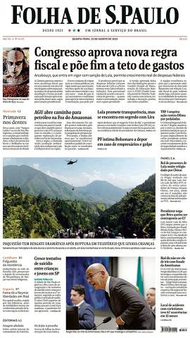 Capa da Edição Nacional da Folha