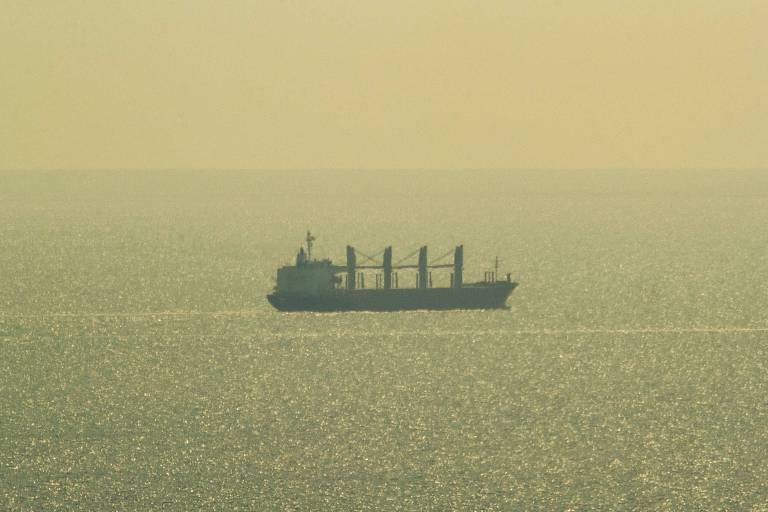 Navio de carga com bandeira liberiana segue rumo ao porto búlgaro de Varna, no mar Negro
