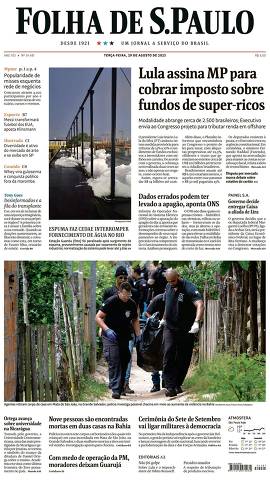 Capa da Edição Nacional da Folha